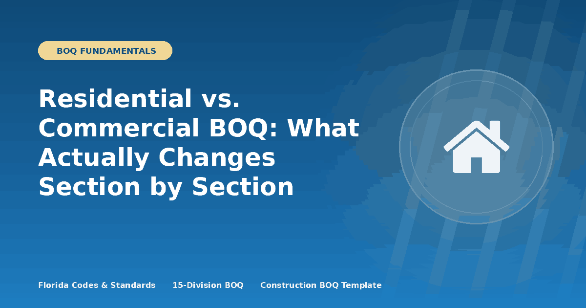 Residential vs. Commercial BOQ: What Actually Changes Section by Section