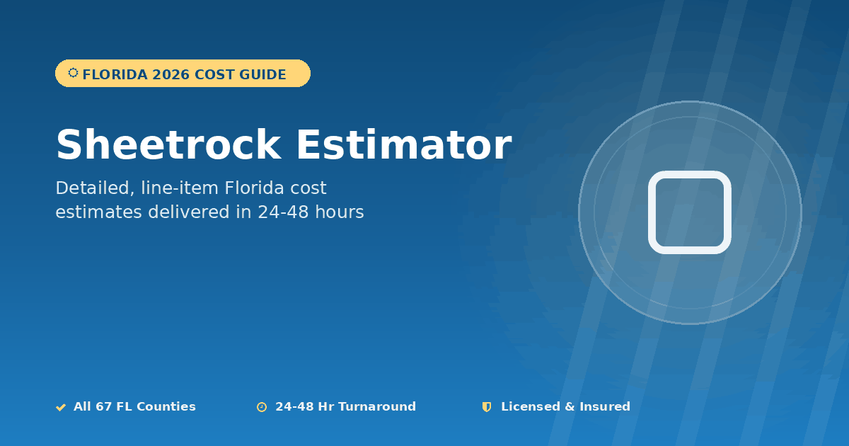 Florida sheetrock estimator gypsum board sheet count pricing