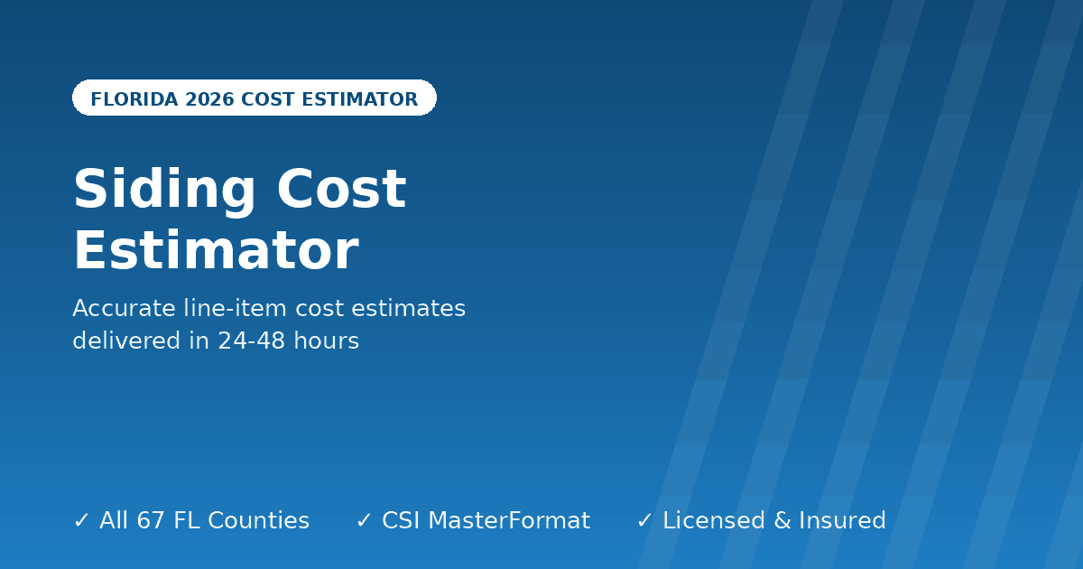 Florida siding cost estimator all property types