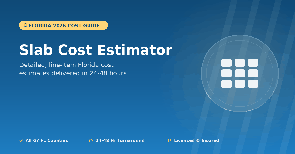 Florida slab cost estimator garage shop shed floor pricing