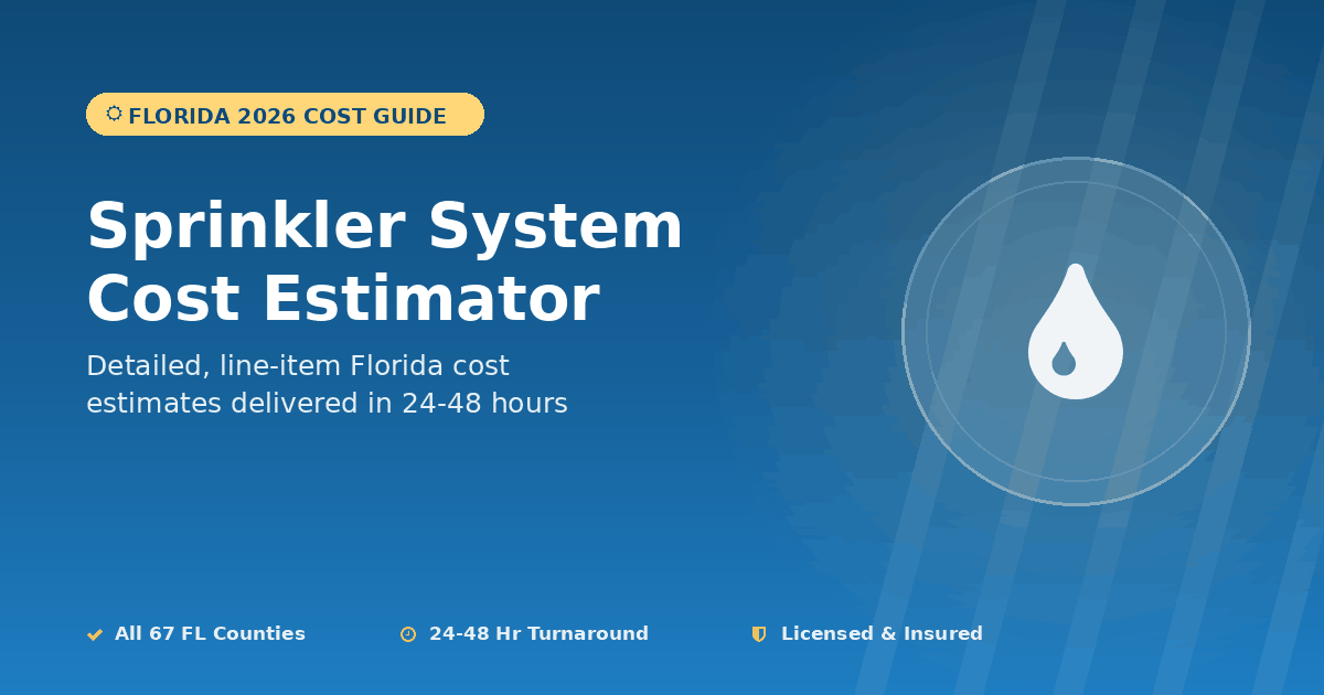 Florida sprinkler system cost estimator irrigation zone pricing