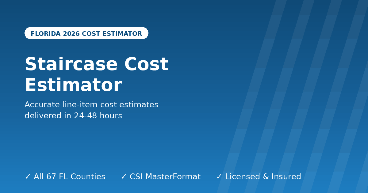 Florida staircase cost estimator installation