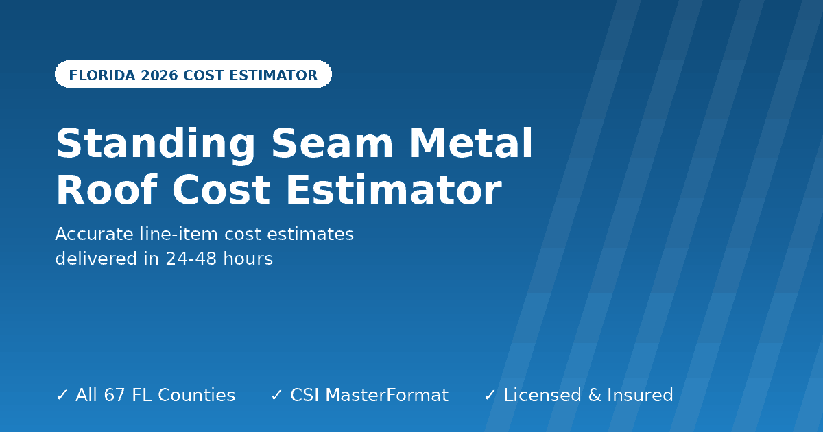 Florida standing seam metal roof cost estimator