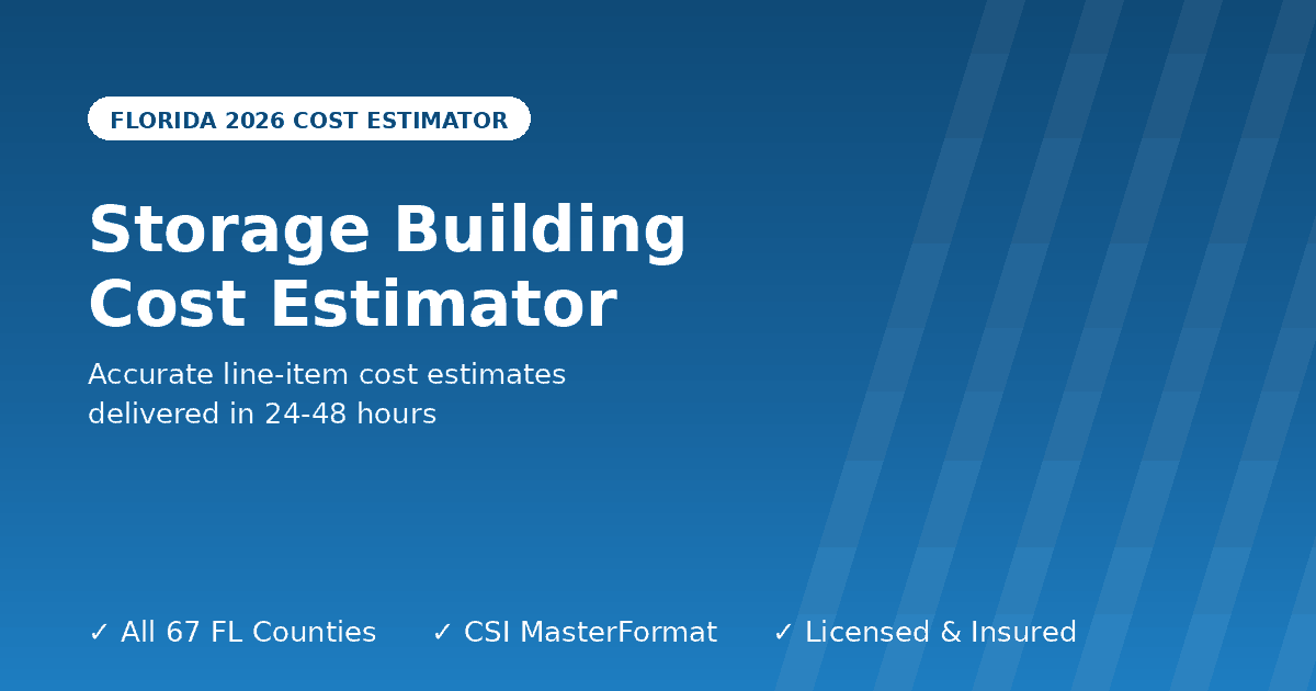 Florida storage building cost estimator self-storage facility
