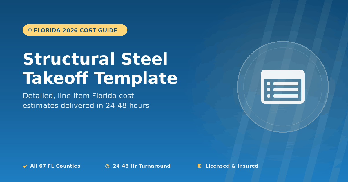 Structural Steel Takeoff Template: How to Build One That Works