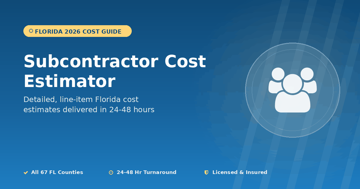 Florida subcontractor cost estimator trade rates for general contractors