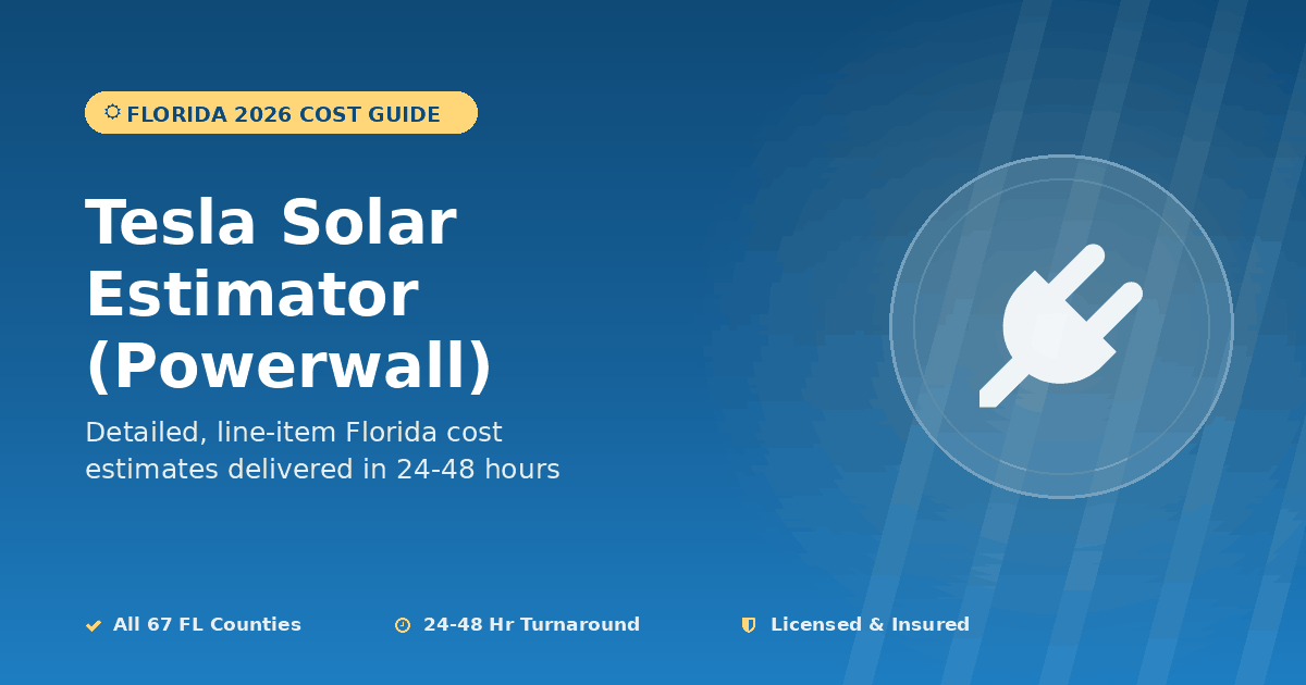 Florida Tesla solar estimator Powerwall battery storage pricing