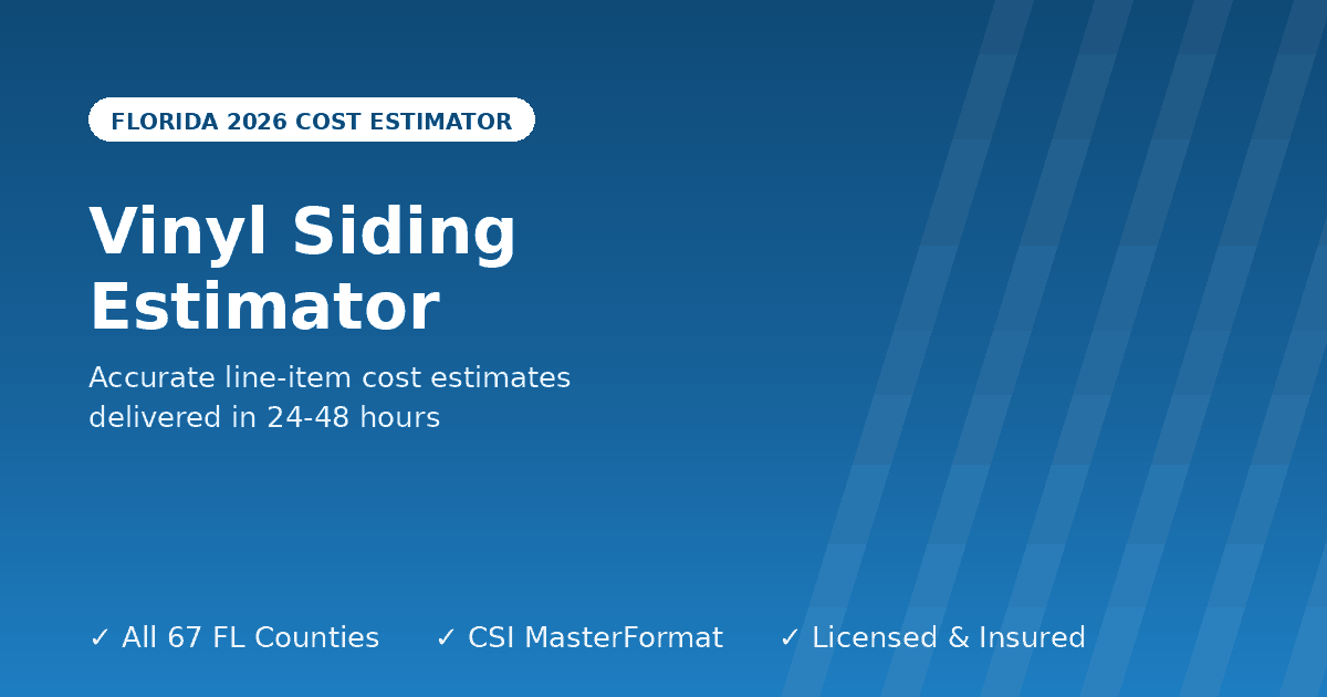 Florida vinyl siding estimator project planning by profile