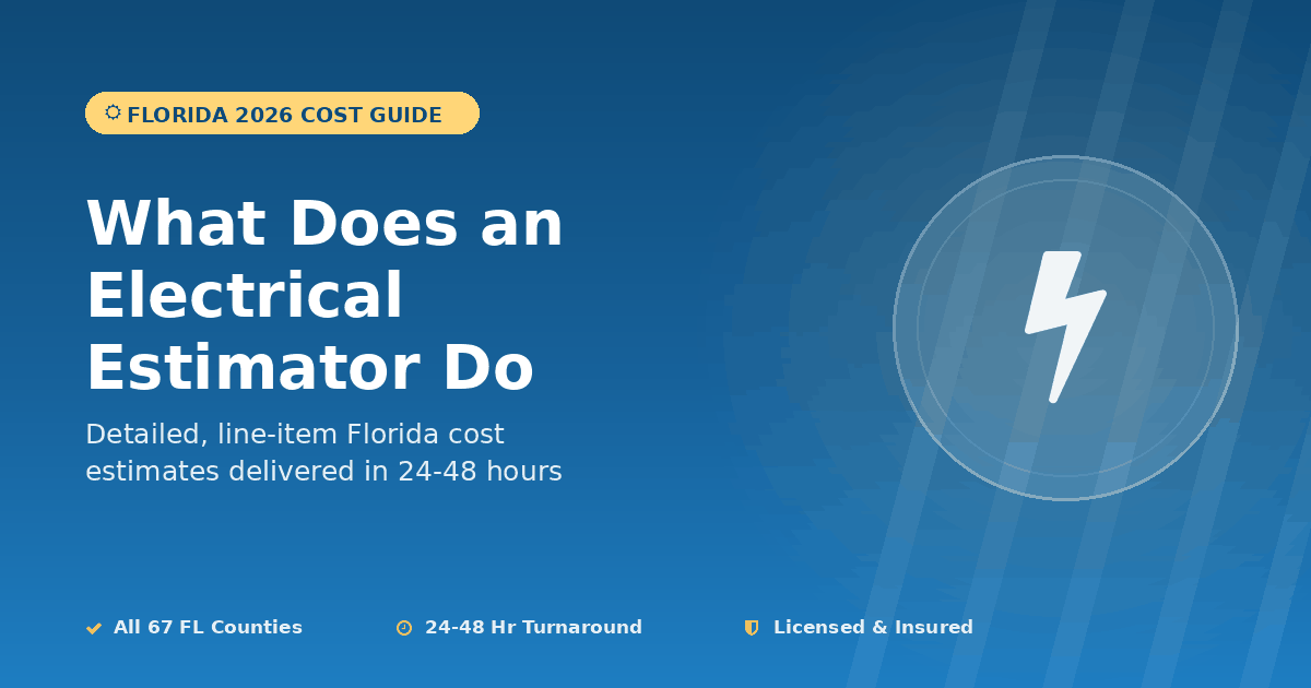 Florida electrical estimator role and cost explanation