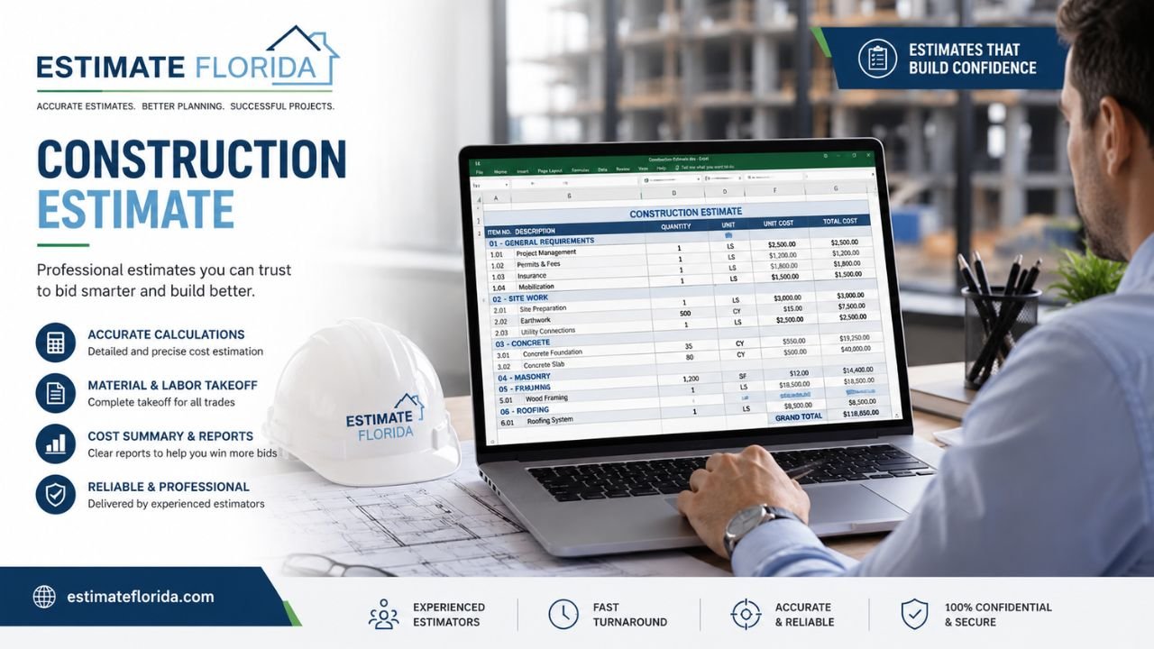 Construction estimate format Excel