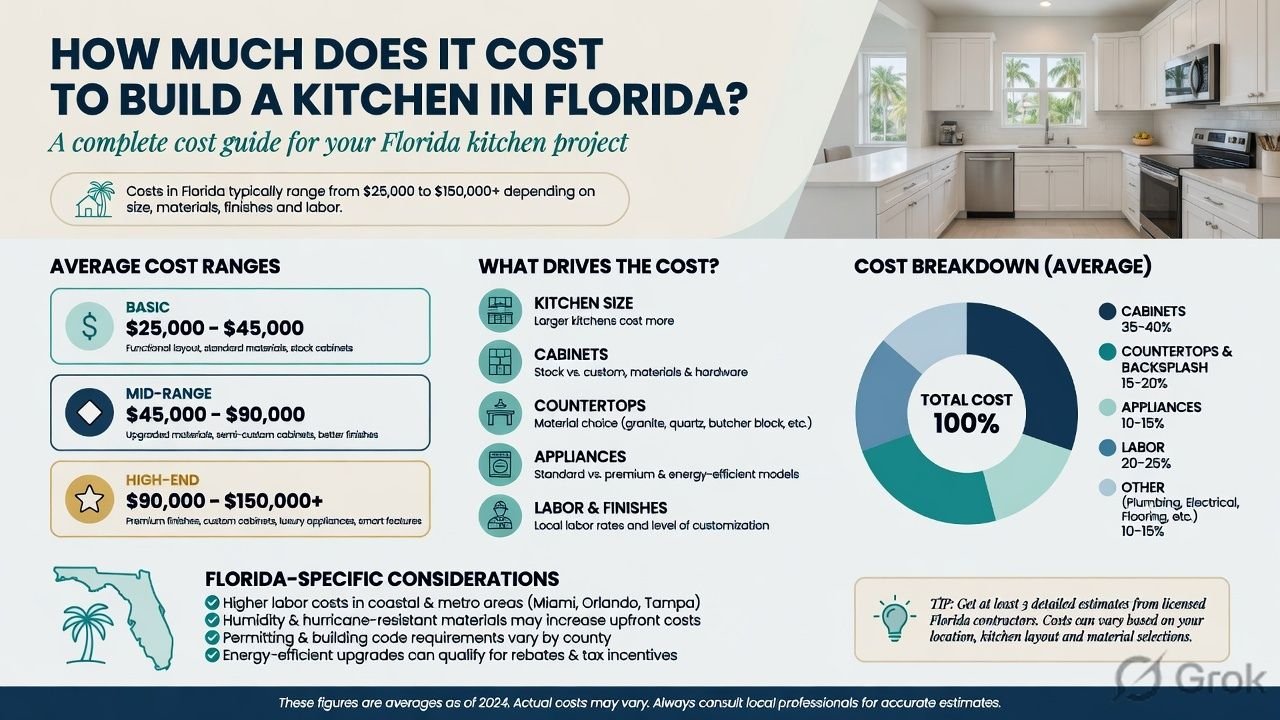 How much does it cost to build a kitchen in Florida