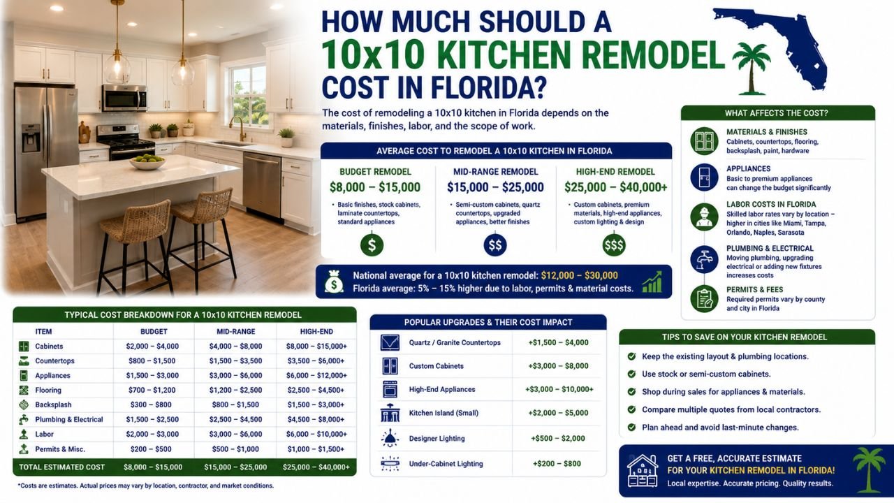 How much should a 10x10 kitchen remodel cost in Florida