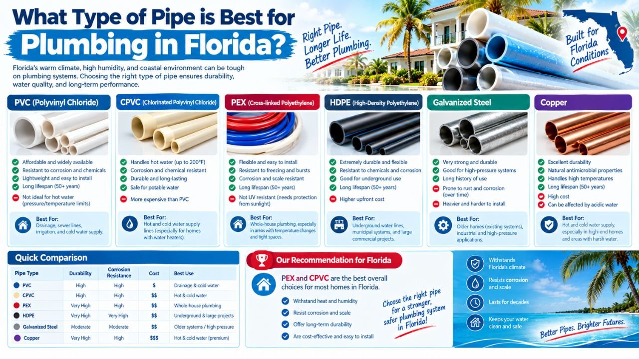 What type of pipe is best for plumbing in Florida?